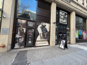 Window Cling Installation in Chestnut St. Town