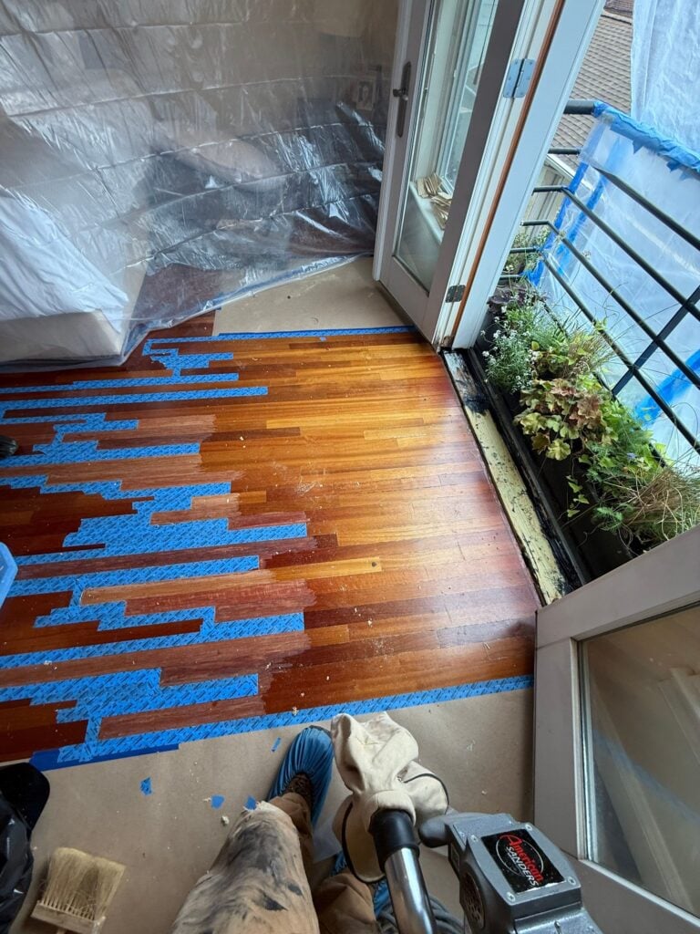 Hardwood Floor Spot Refinishing in 717 S 6th St
